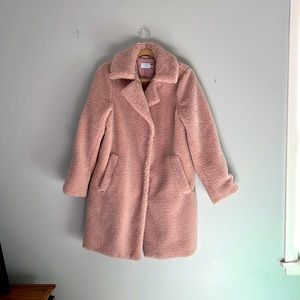 Cozy Pink Time And Tru Women's Coat Faux Fur - medium